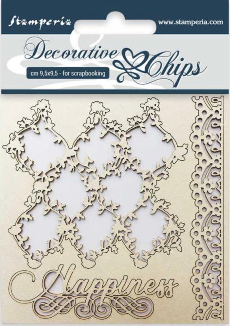 Stamperia Chips decorativos encaje y borde